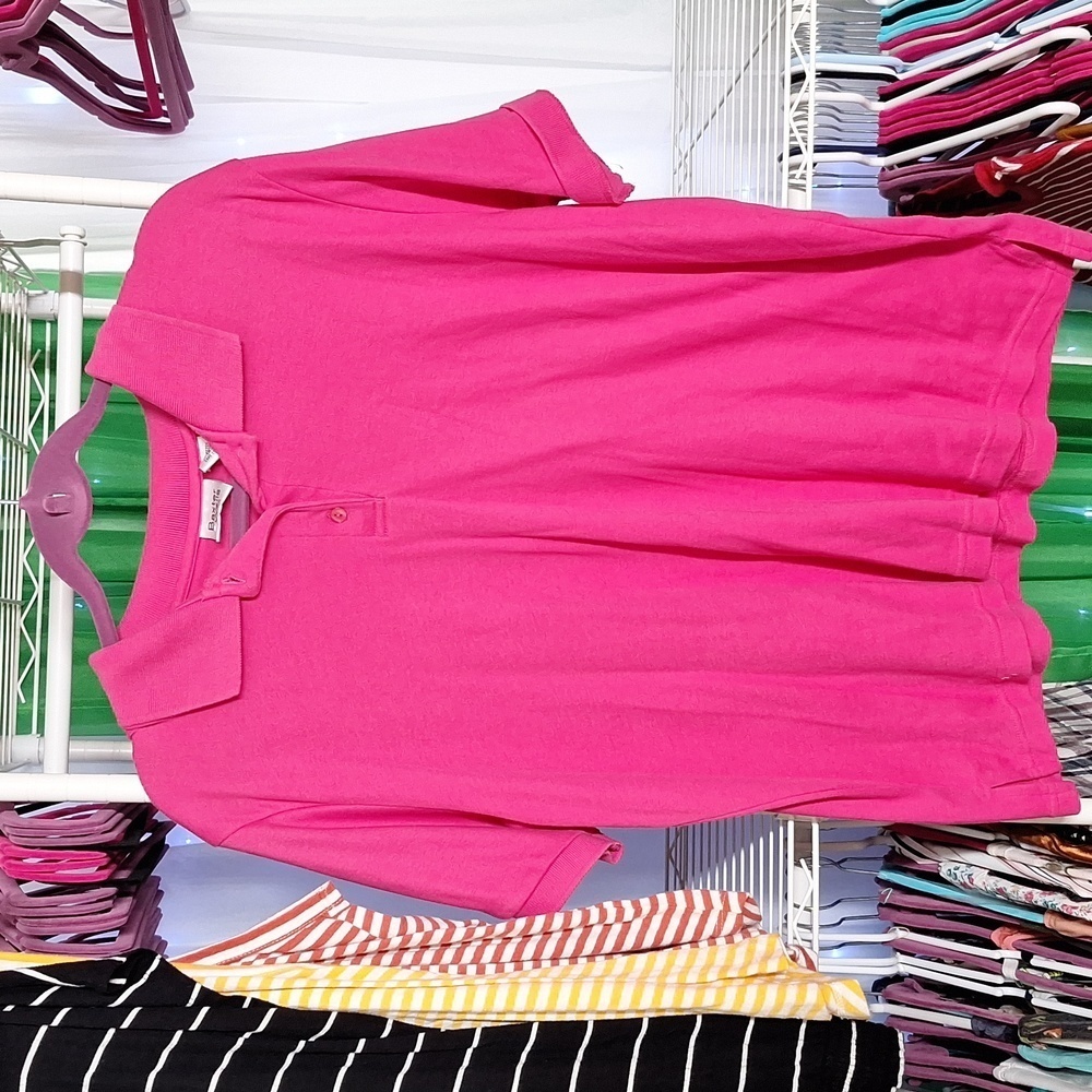 BAXTER WELLS PINK XL POLO TOP